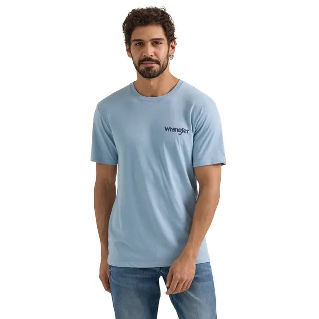 Men's Wrangler Long Live Cowboys Tee ~ Blue - Henderson's Western Store