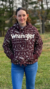 Load image into Gallery viewer, Wrangler Retro Western Print Hoodie