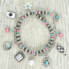 Western Inspired Charm Bracelet with Gambling Motifs - Henderson's Western Store