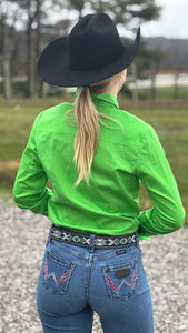 Load image into Gallery viewer, Solid Button Down Shirts ~ Lime