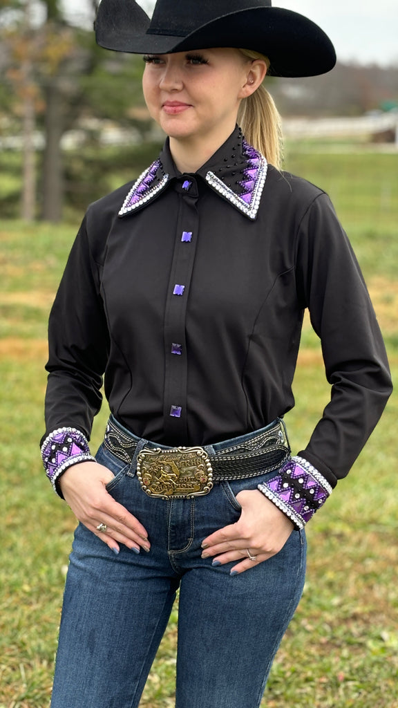 RHC Concealed Zipper Show Shirt - Purple