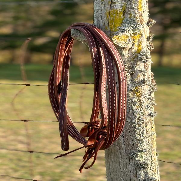 Oiled Harness Reins ~ Pineapple Knots