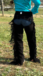 Load image into Gallery viewer, Suede Leather Chaps ~ Black