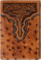 Ostrich Print Trifold Wallet - Henderson's Western Store