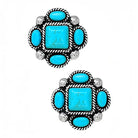 Turquoise Cluster Stud Earrings - Henderson's Western Store