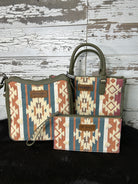 Wrangler Sherpa Aztec Canvas Clutch - Green - Henderson's Western Store