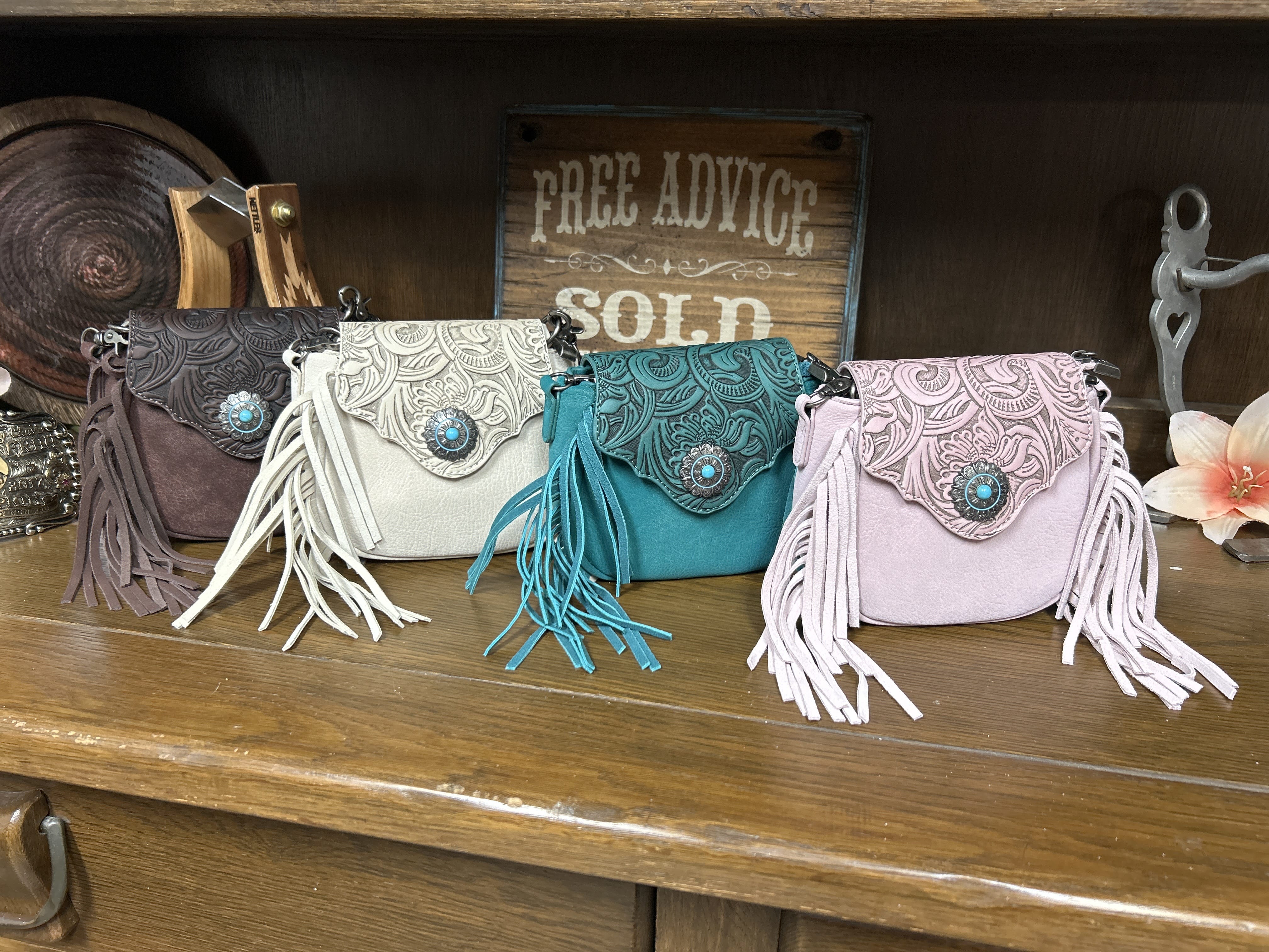 MW Embossed Fringe Mini Crossbody - Henderson's Western Store