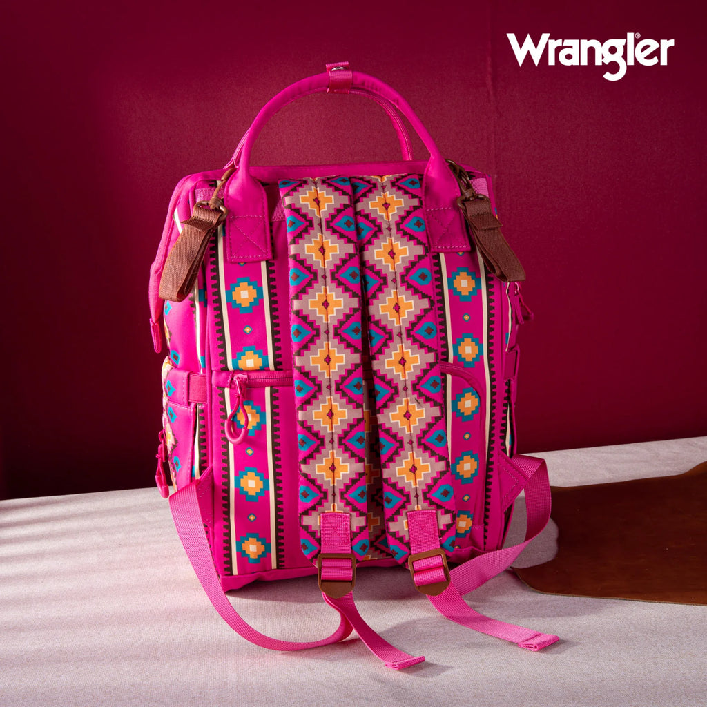 Wrangler Aztec Printed Callie Backpack ~ Hot Pink - Henderson's Western Store