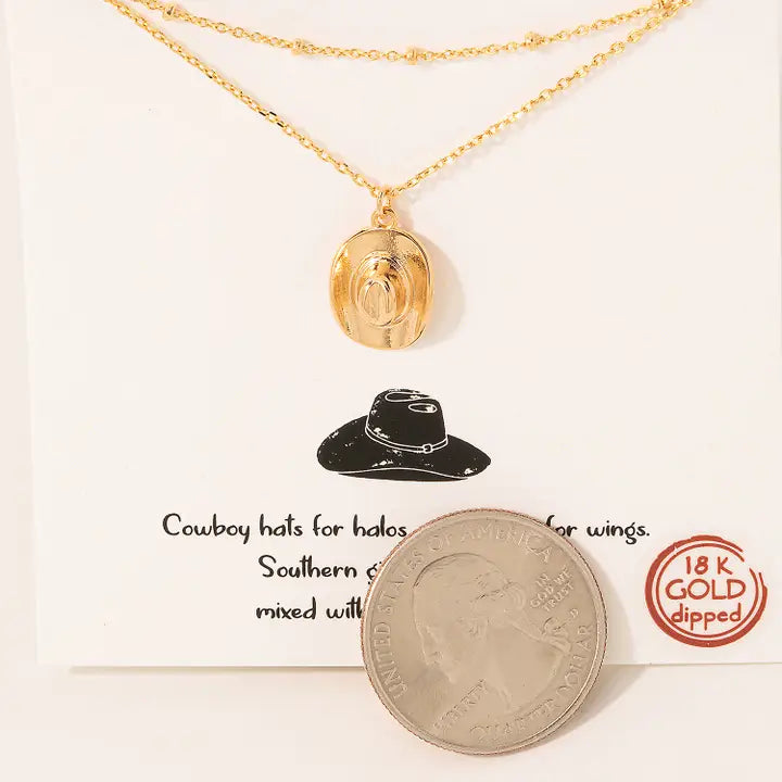 Halos Cowboy Hat Pendant Necklace - Henderson's Western Store