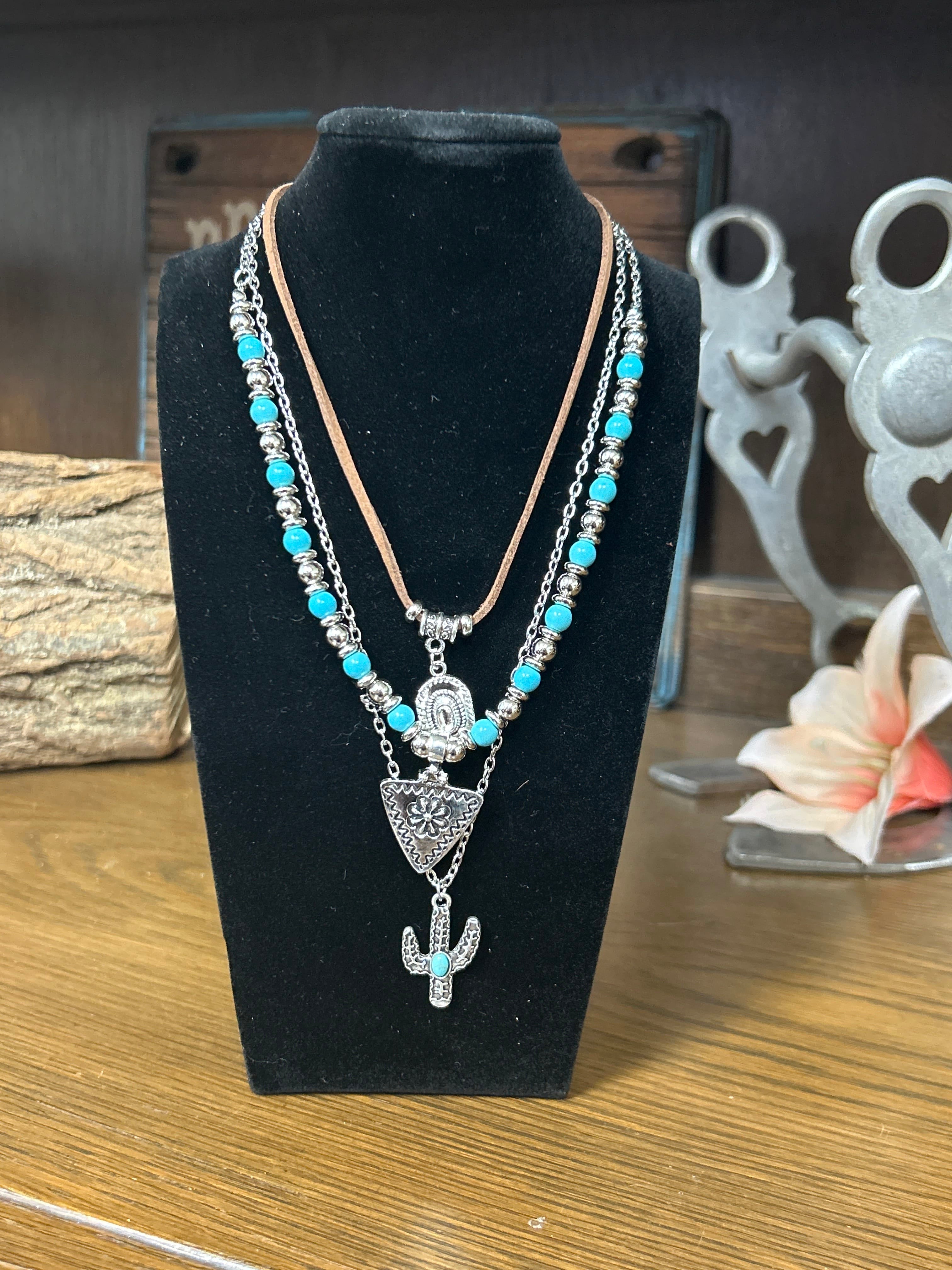 Wild West Turquoise Layered Necklace - Henderson's Western Store