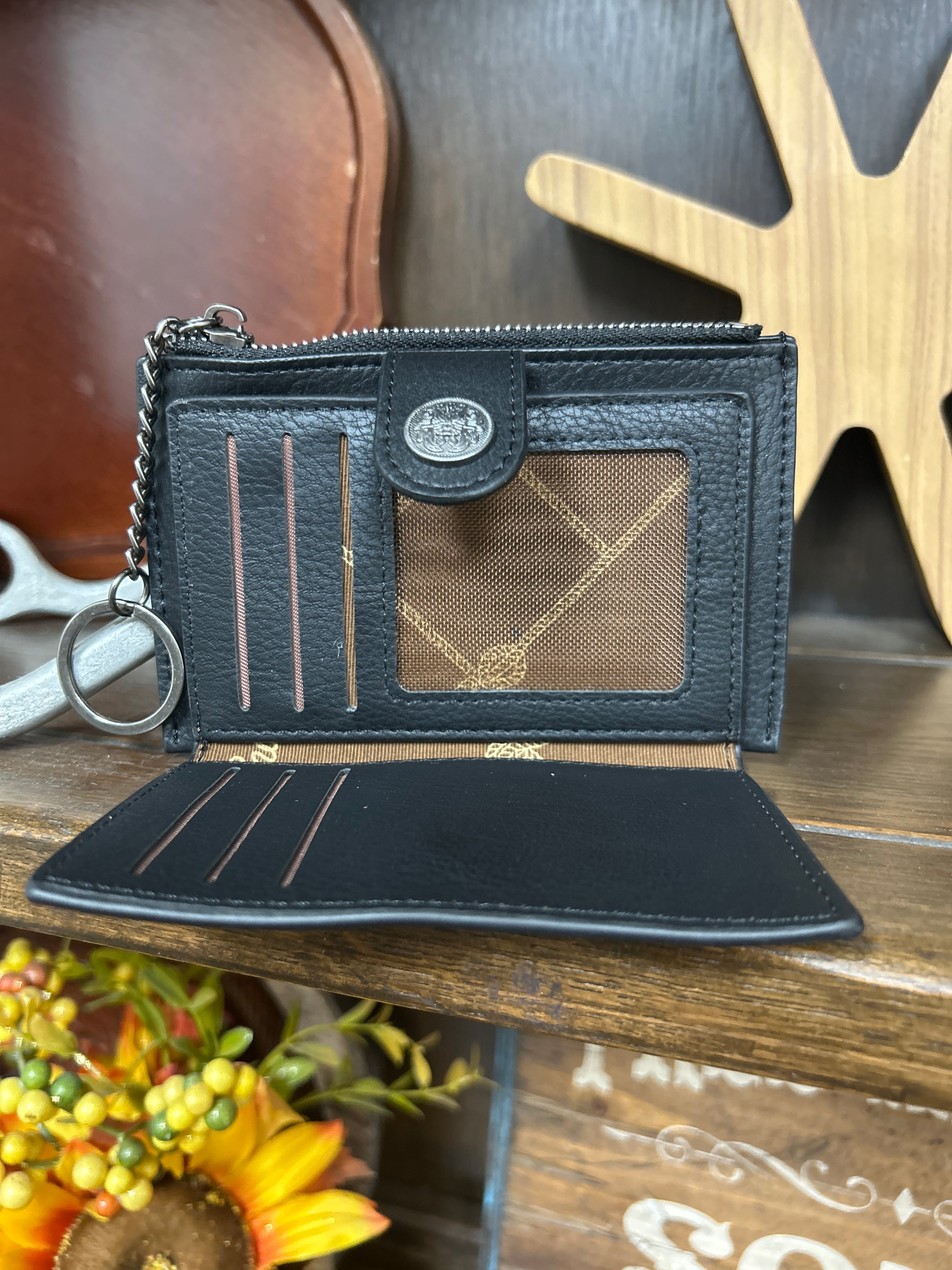 Wrangler Floral Embossed Bi-fold Wallet ~ Black - Henderson's Western Store