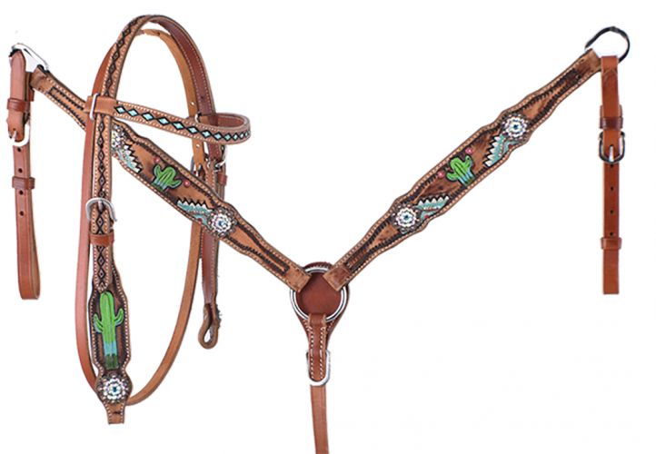 Cactus Browband Headstall Set ~ Pony - Henderson's Western Store