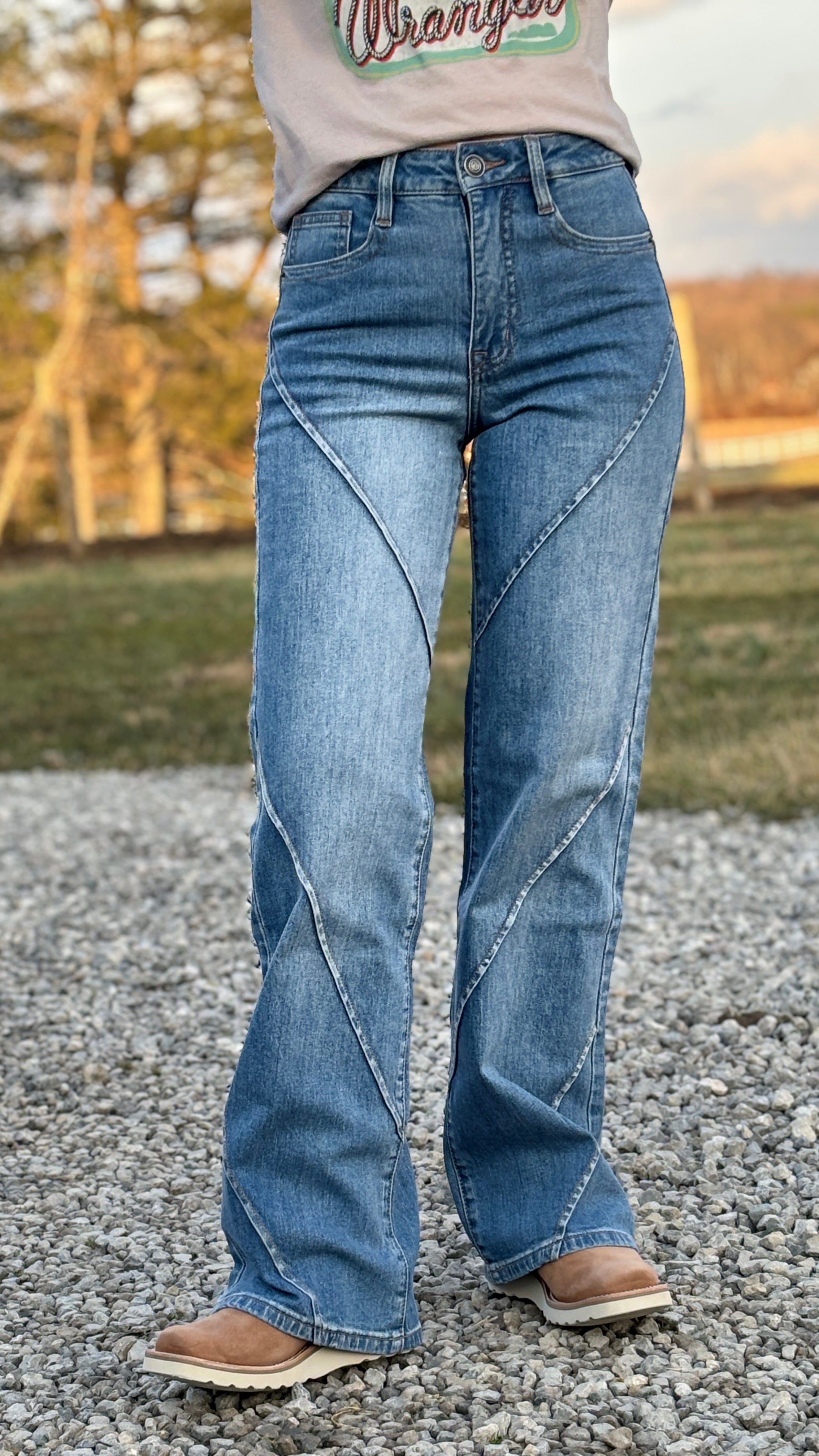 Seam Detail Wild Leg Jean by Rock & Roll - Henderson's Western Store