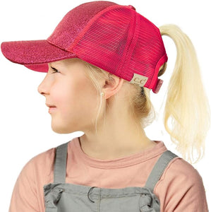 Load image into Gallery viewer, C.C Youth Glitter Pony Cap ~ Hot Pink - Henderson&#39;s Western Store