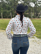 Aria Performance Shirt by Wrangler ~Cream Saddle - Henderson's Western Store