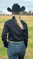 Sateen Solid Shirts ~ Black - Henderson's Western Store
