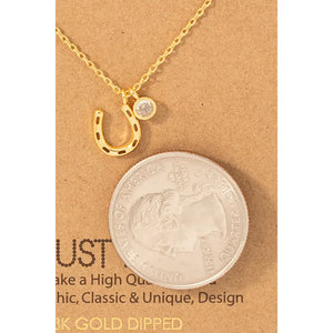Load image into Gallery viewer, Dainty Dipped Horse Shoe W/Charm Necklace - Henderson&#39;s Western Store