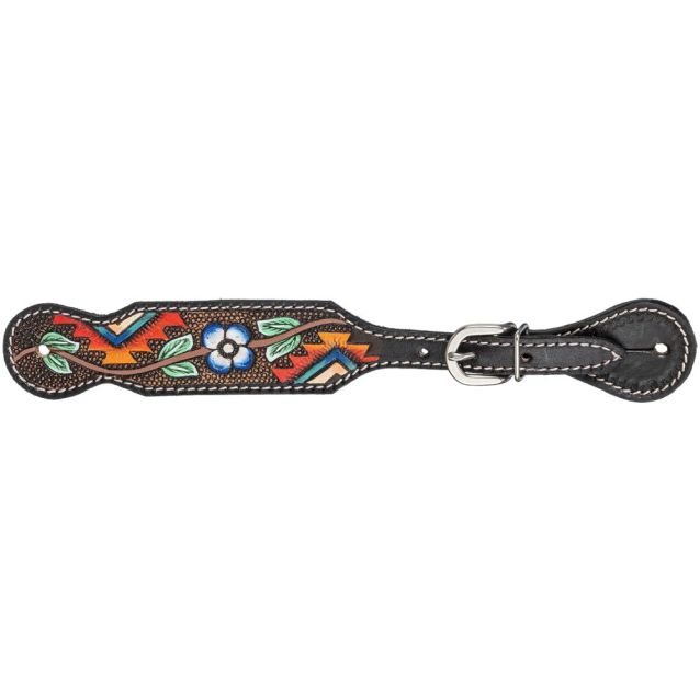 Royal King Aztec & Flower Spur Strap - Henderson's Western Store