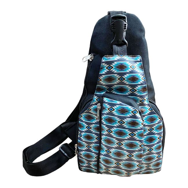Sling Crossbody Backpack ~ Blue Aztec - Henderson's Western Store