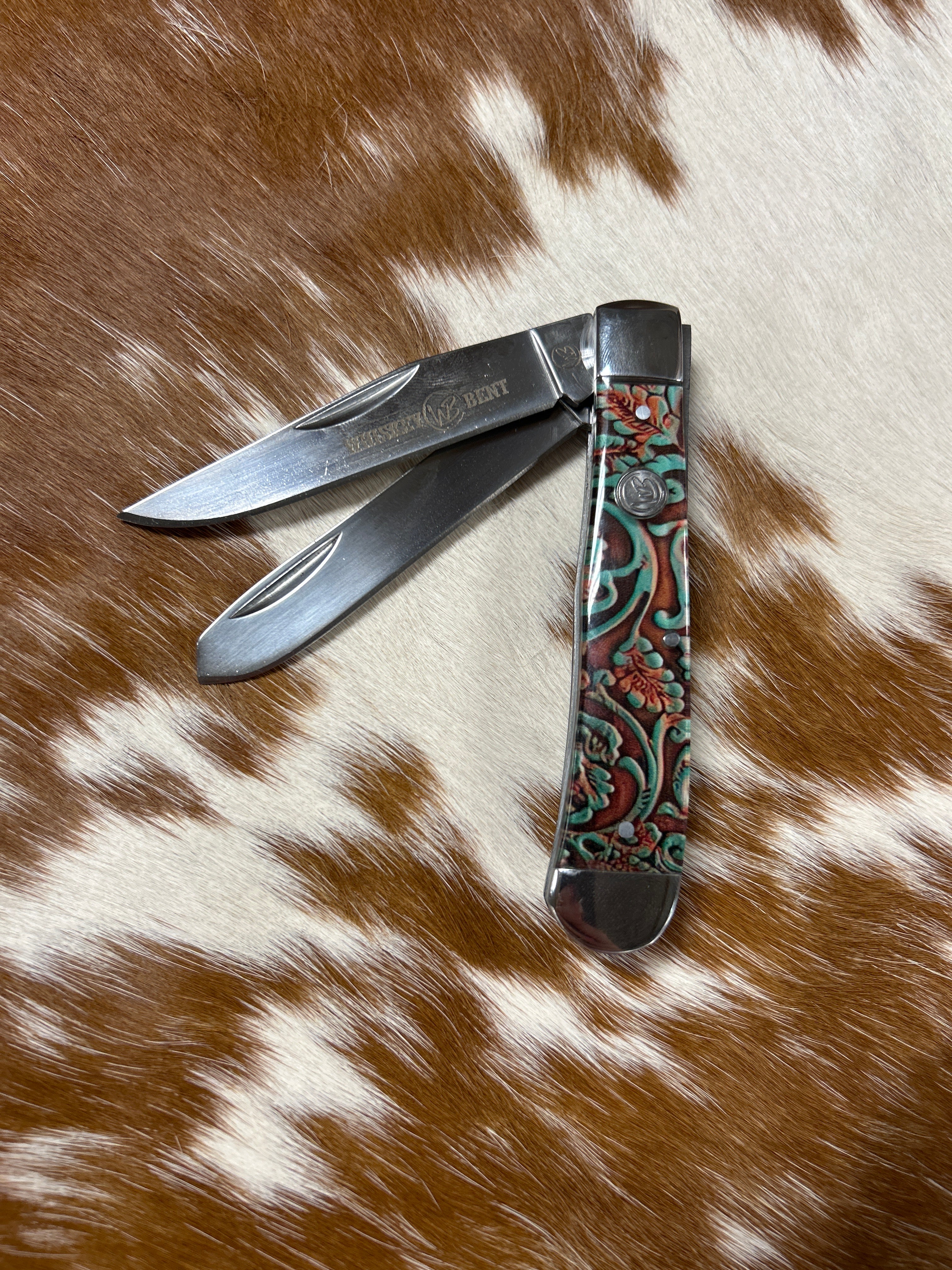 Whiskey Bent Knife ~  Trapper ~ Tooled Rancher - Henderson's Western Store