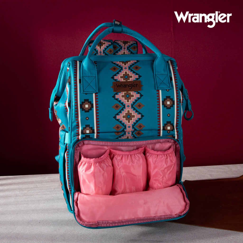 Wrangler Aztec Printed Callie Backpack ~ Turquoise - Henderson's Western Store