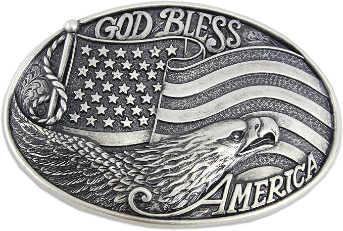 God Bless America Belt Buckle - Henderson's Western Store