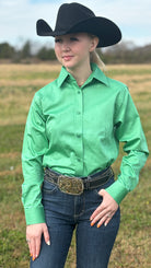 RHC Solid Button Down ~ Apple Green - Henderson's Western Store