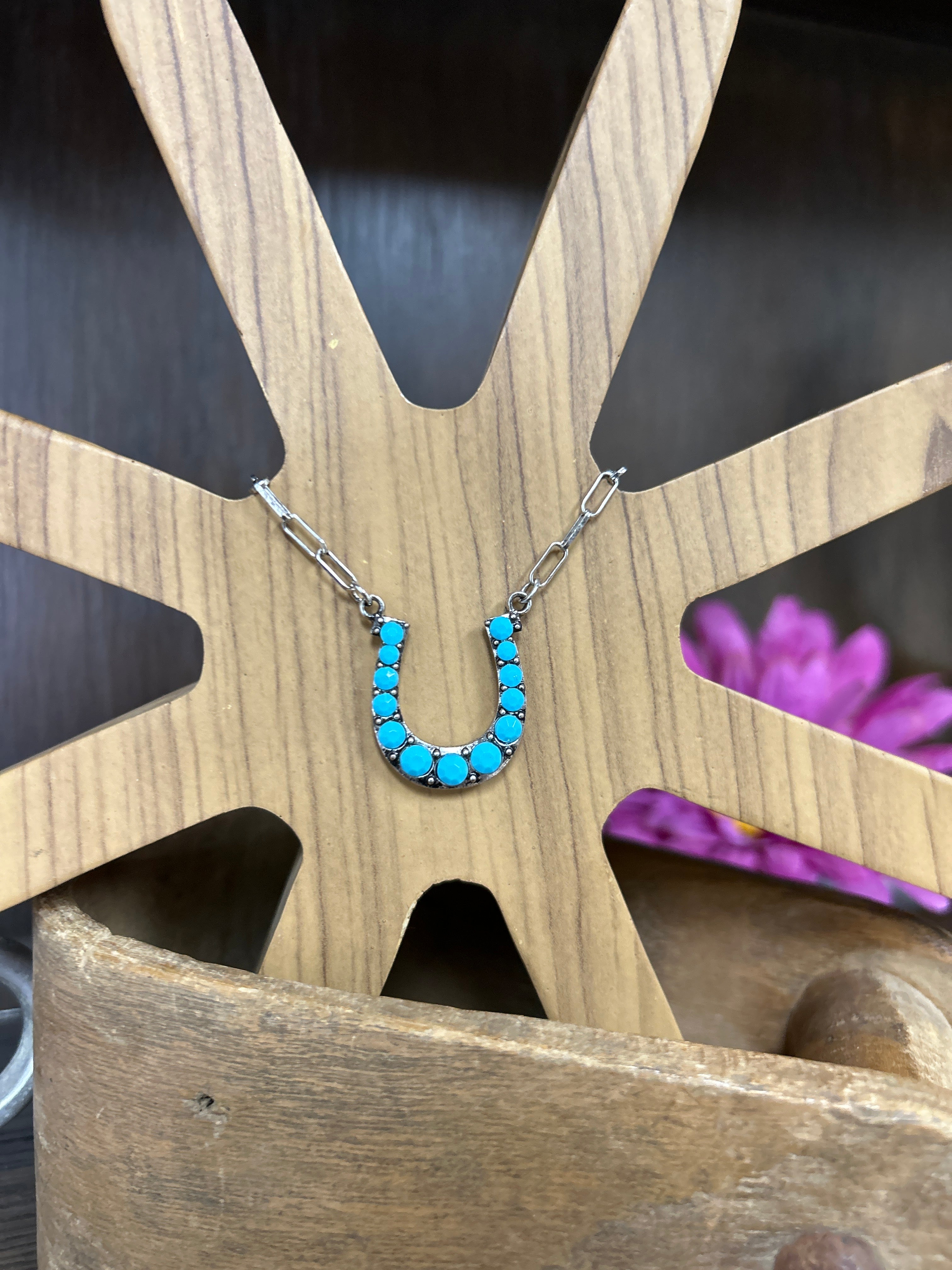 Western Turquoise Horseshoe Pendant - Henderson's Western Store