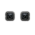 Western Navajo Square Earrings - Black - Henderson's Western Store
