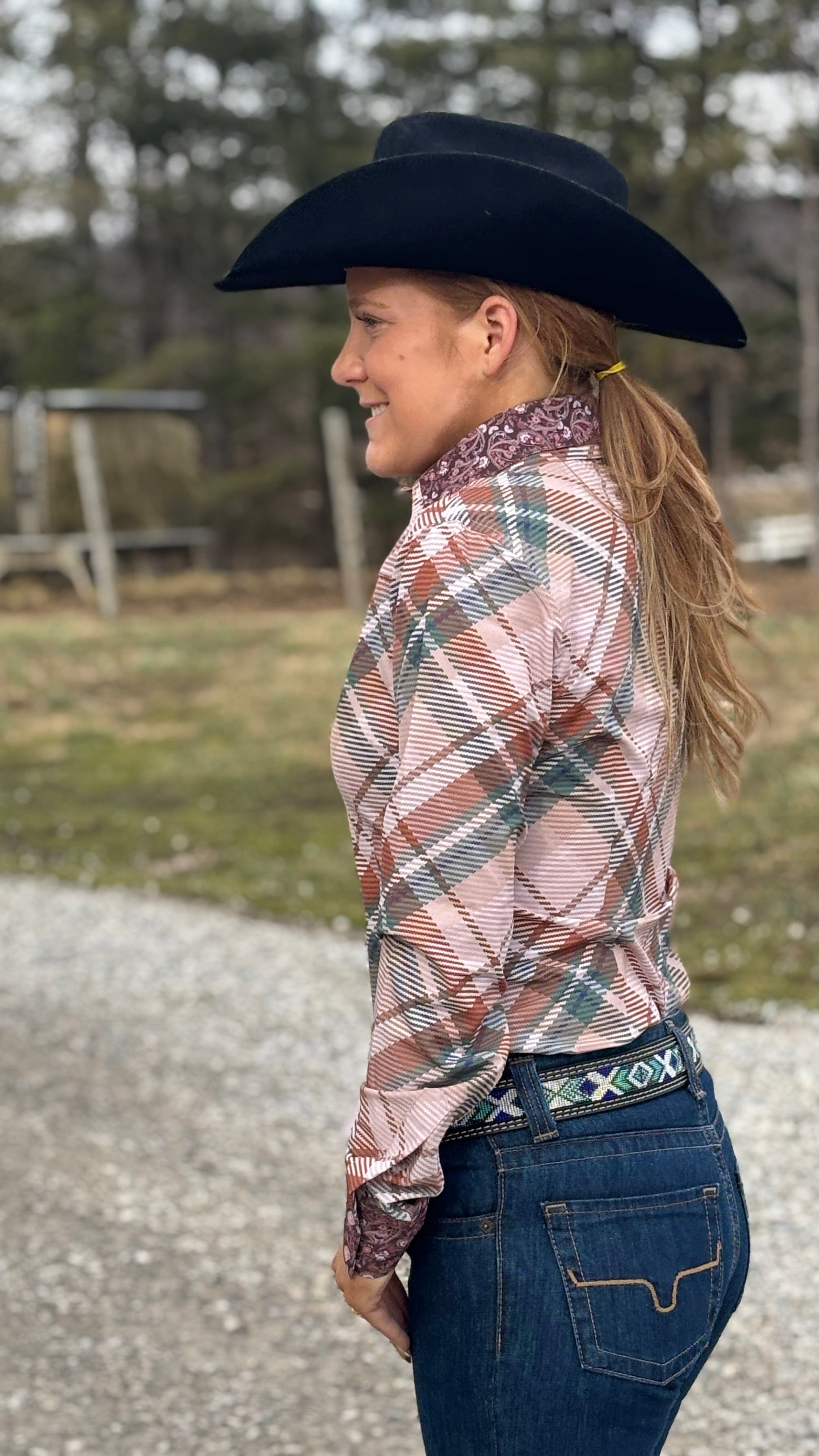 Rosewood Herringbone Easy Care Button Up - Henderson's Western Store