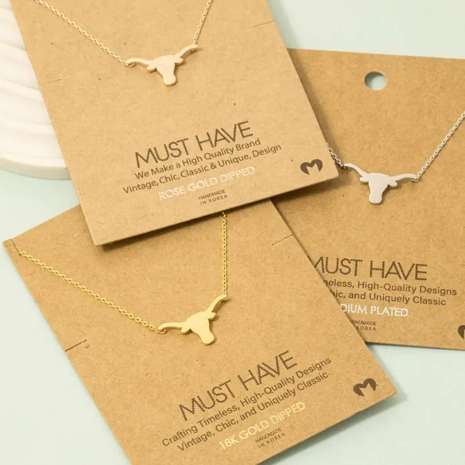 Dainty Bull Head Necklace - Henderson's Western Store