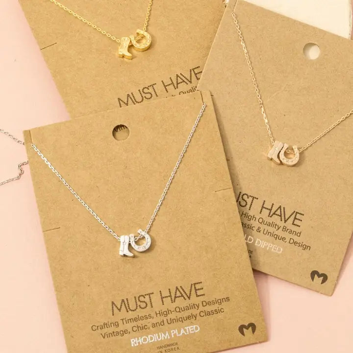 Dainty Boot/Horseshoe Pendant Necklace - Henderson's Western Store