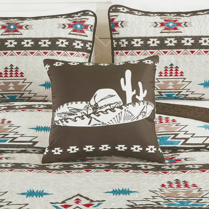 Southwestern Sedona Desert Aztec Quilt Coverlet - 5 Piece Queen - Henderson's Western Store