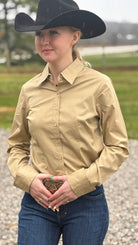 Solid Button Down Shirts ~ Tan - Henderson's Western Store