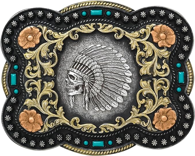 Chief Skull Belt Buckle - Henderson's Western Store