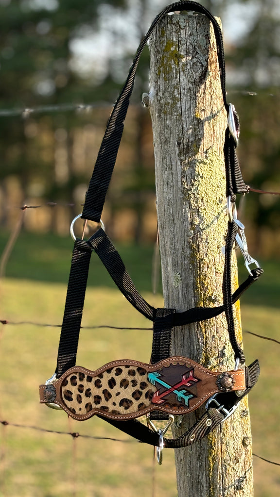 Nylon Bronc Halter ~ Cheetah & Arrow