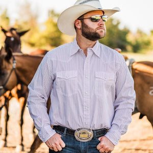 Load image into Gallery viewer, Wrangler 20X Print ~ White &amp; Marron - Henderson&#39;s Western Store