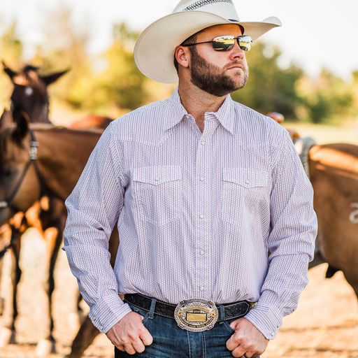 Wrangler 20X Print ~ White & Marron - Henderson's Western Store