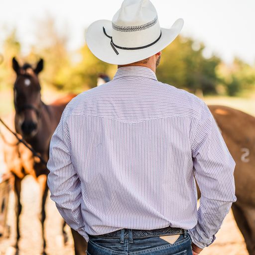 Wrangler 20X Print ~ White & Marron - Henderson's Western Store