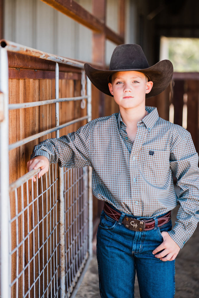 Boy's Cinch Steel Blue Print - Henderson's Western Store