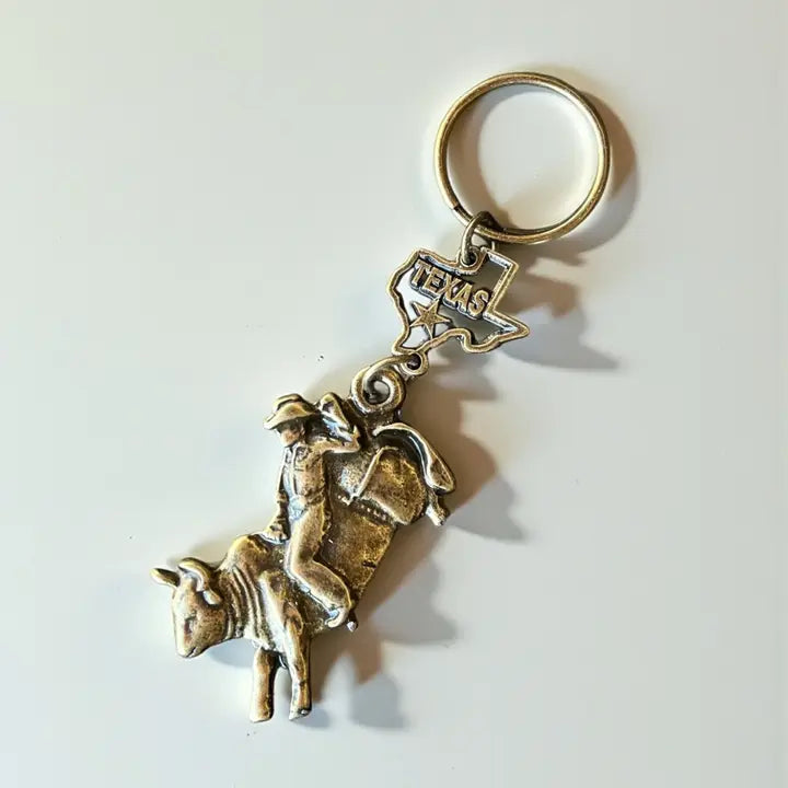 Metal Bull Rider Keychain - Henderson's Western Store
