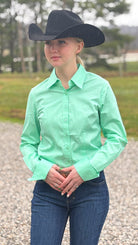 Solid Button Down Shirts ~ Seafoam - Henderson's Western Store