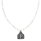 Western Initial Cattle Tag Pendant Necklace ~ P - Henderson's Western Store