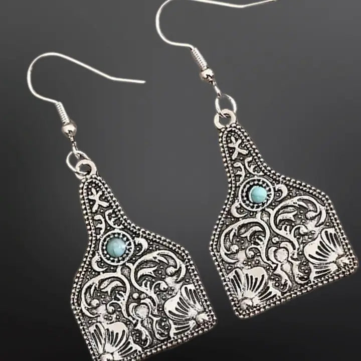 Western Cow Tag Earring - Henderson's Western Store