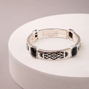 Load image into Gallery viewer, Western Aztec Jeweled Pictograph Bracelet - Henderson&#39;s Western Store