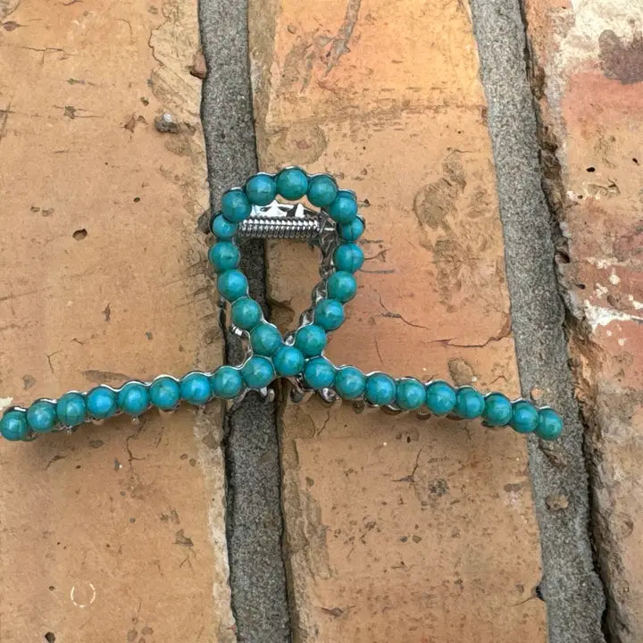 Turquoise Metal Claw Clip - Henderson's Western Store