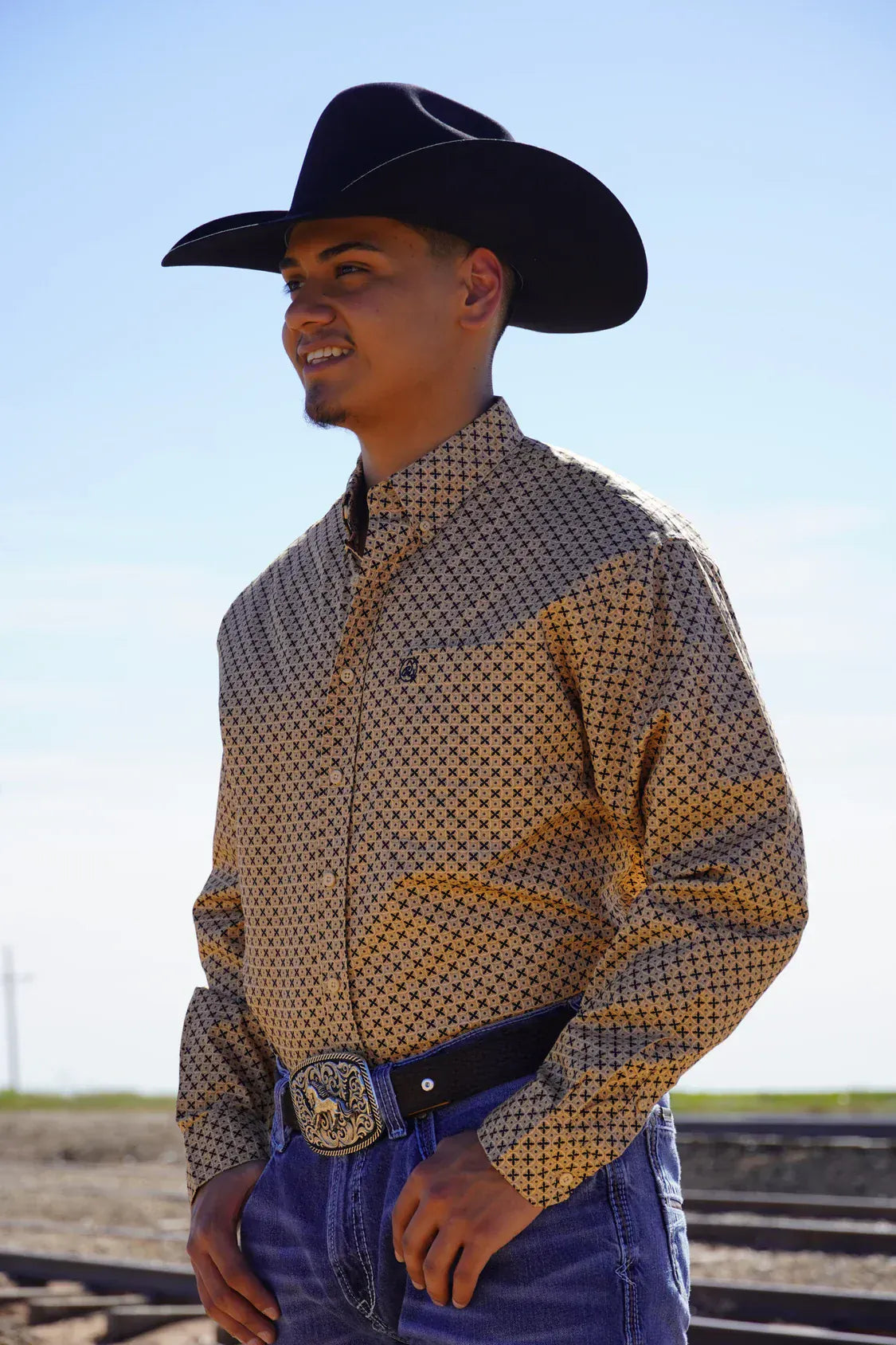CueroLine Classic Western Shirt ~ Brown - Henderson's Western Store