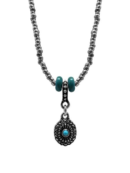 Turquoise Stone Teardrop Choker Style Necklace - Henderson's Western Store