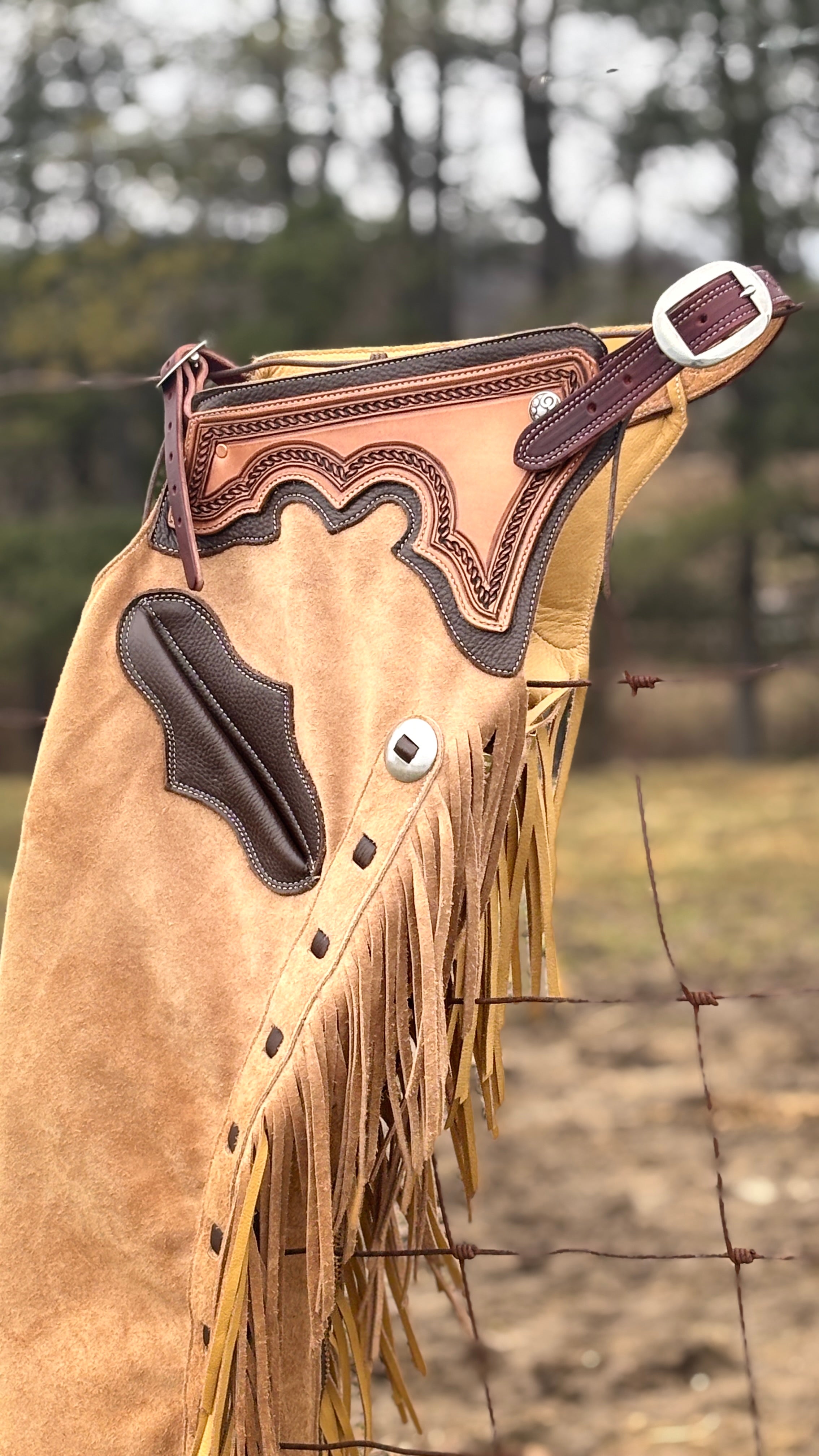 Rockin Buckskin Shotgun Chaps - Henderson's Western Store