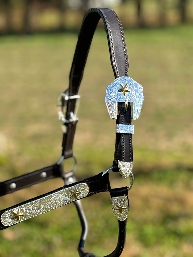 Show Halter W/Gold Stars ~ Full Size Horse